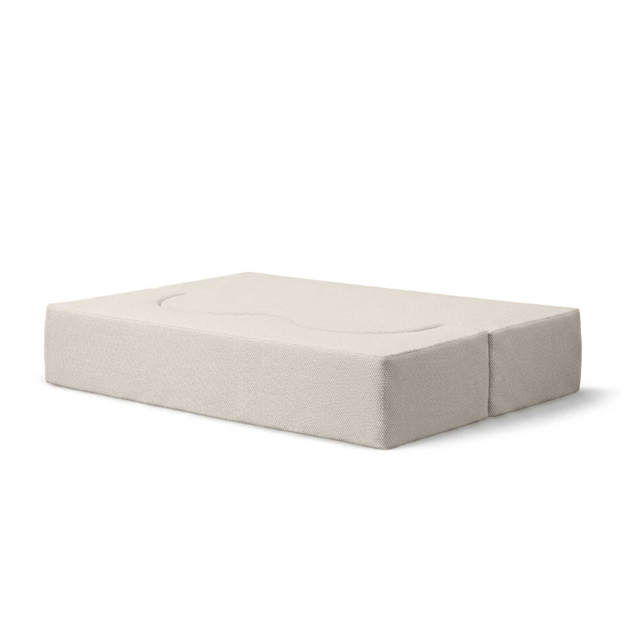 Sofa ogrodowa piankowa z funkcją spania w stylu nowoczesnym - organiczna bryła, tkanina Harris | Kamelia