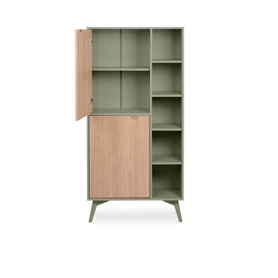 Regał 80x160 z półkami i szafkami w stylu japandi | Mandala
