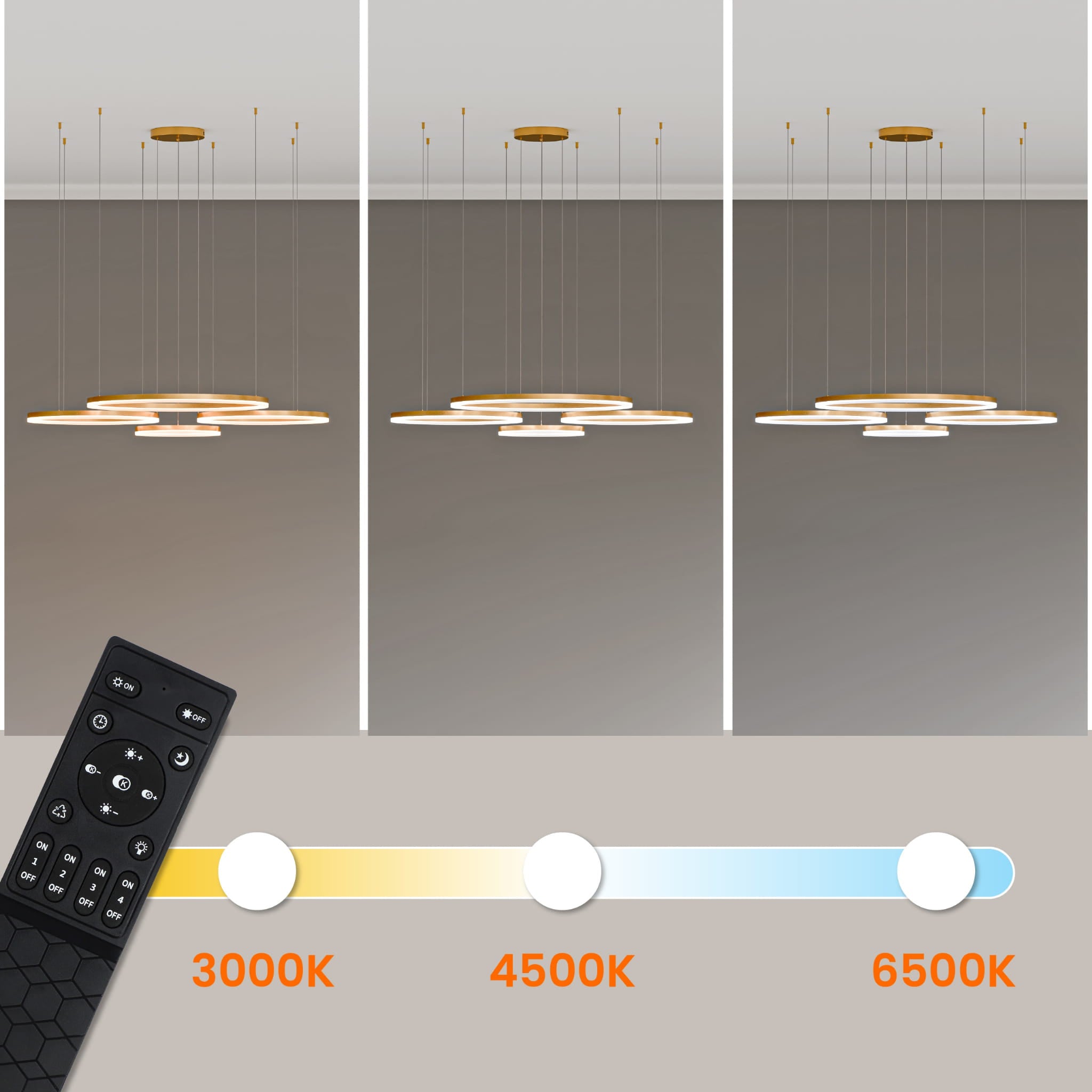 Złota lampa wisząca LED Soliva