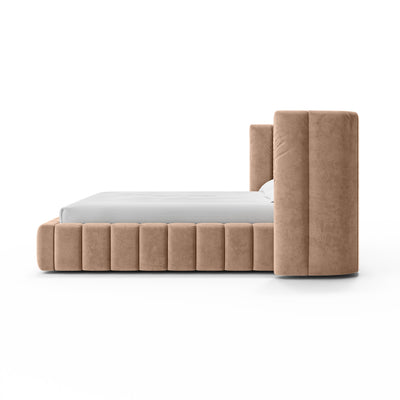 Polsterbett mit vertikaler Steppung und Bettkasten im Modern-Soft-Stil | Gianda