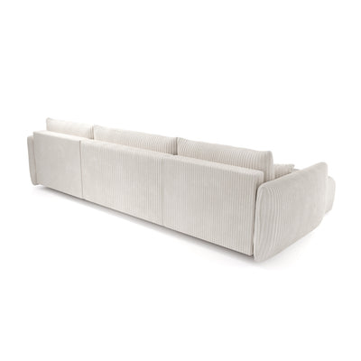 U-Ecksofa mit Schlaffunktion und Liegefläche 145x302 im Vintage-Stil | ALLORO – Rückansicht