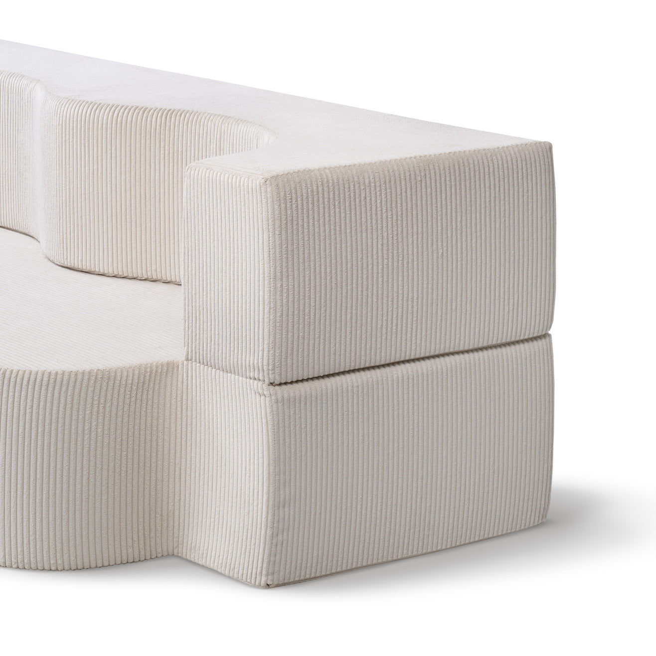 Sofa piankowa wolnostojąca 200 cm z funkcją spania w stylu japandi – sztruks POSO, kompaktowa forma | Kamelia