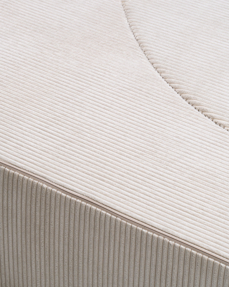 Sofa piankowa modułowa 200 cm z funkcją spania w stylu japandi – sztruks POSO, półokrągła forma | Lunaria