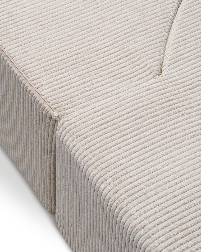 Sofa piankowa modułowa 200 cm z funkcją spania w stylu japandi – sztruks POSO, półokrągła forma | Lunaria
