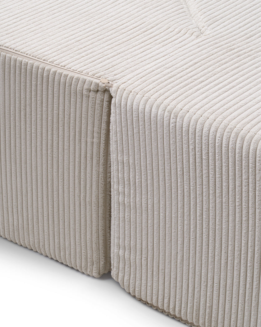 Sofa piankowa modułowa 200 cm z funkcją spania w stylu japandi – sztruks POSO, półokrągła forma | Lunaria