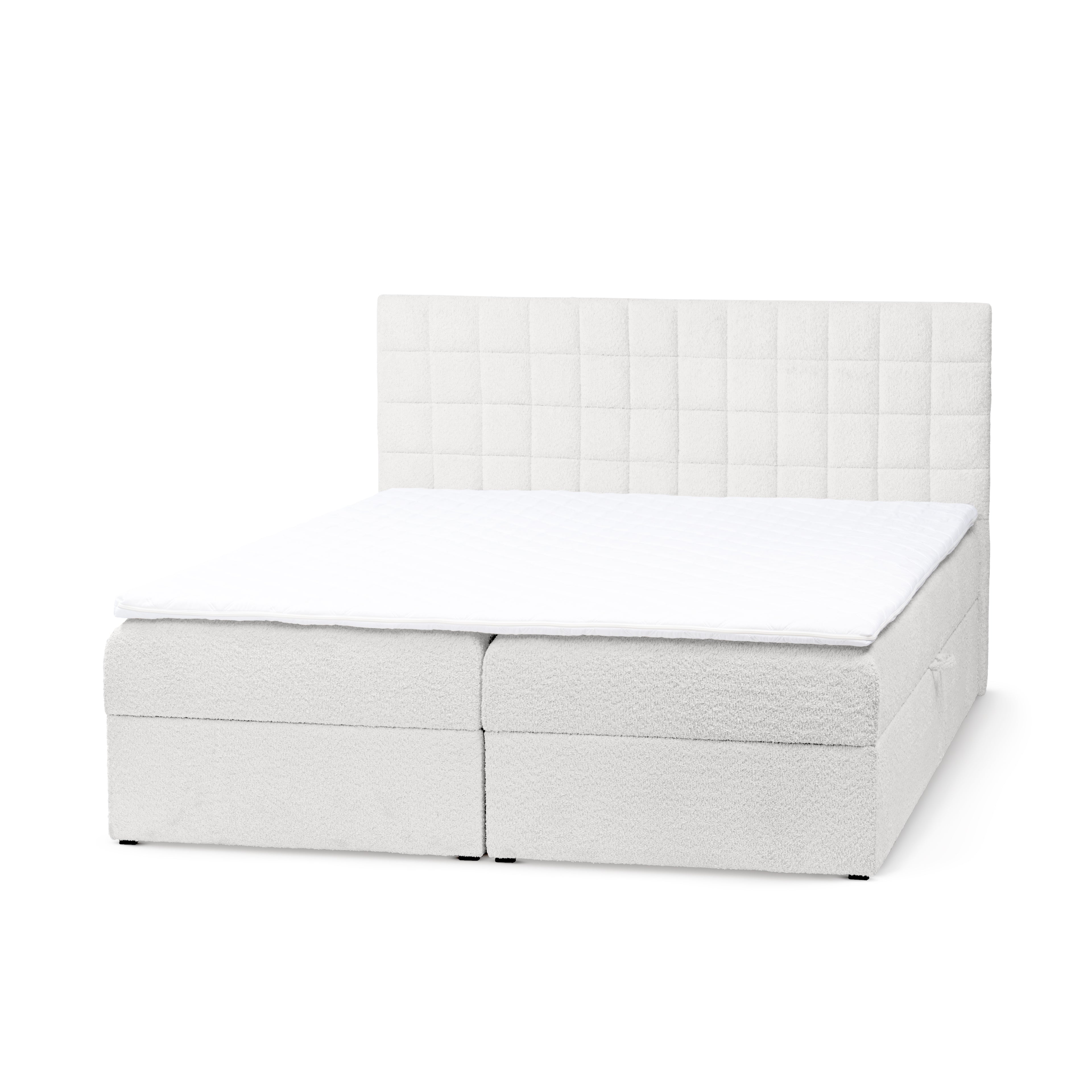 Łóżko Kontynentalne z Pojemnikiem Laky 200 Poranna Biel