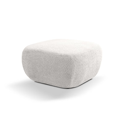 Pufa w stylu organic modern 75×39 cm, tkanina Abriamo | OLEMO Poranna Biel (ABRIAMO 04)