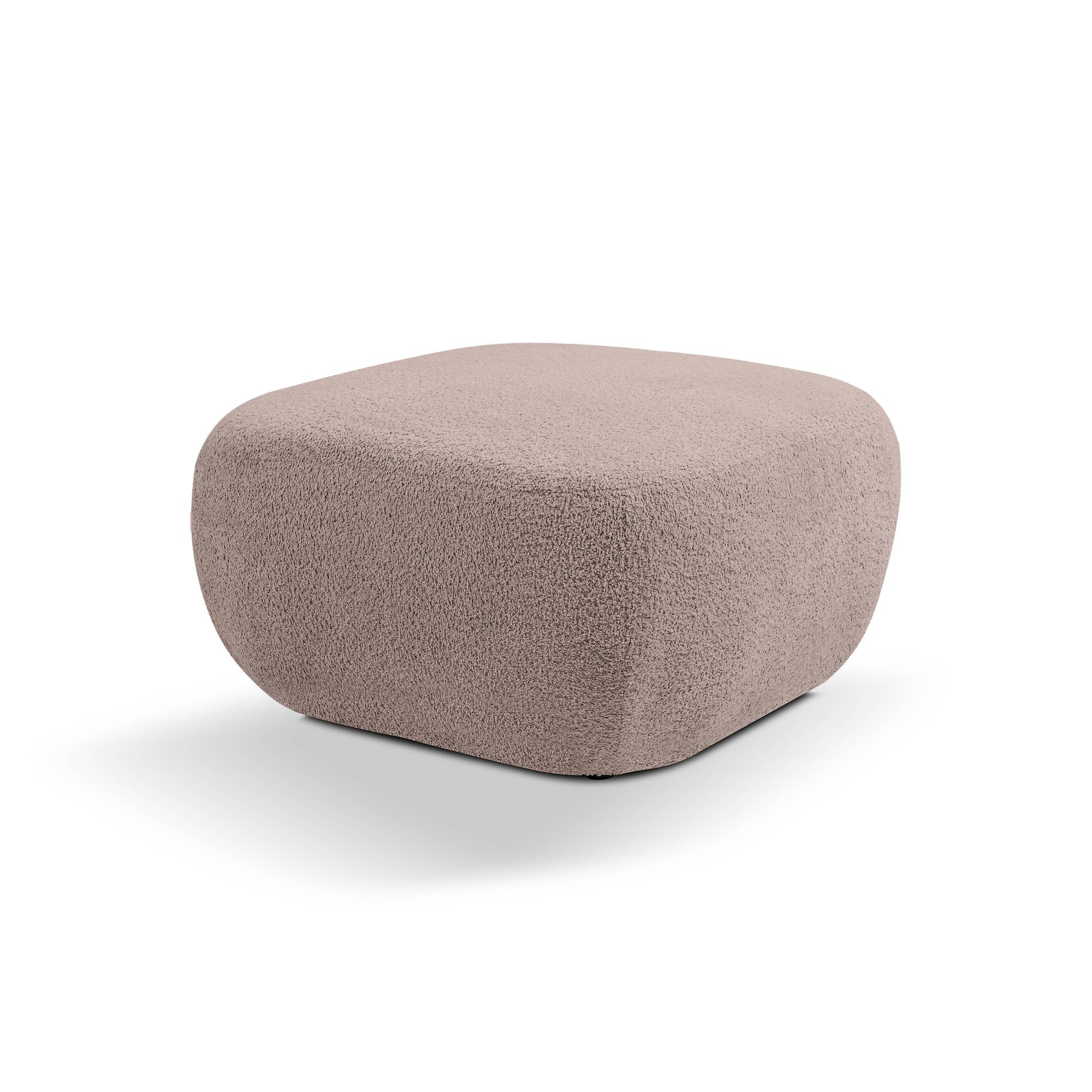 Pufa w stylu organic modern 75×39 cm - zaokrąglona forma, tkanina Abriamo, 14 kolorów | OLEMO Gliniany Beż (ABRIAMO 11)