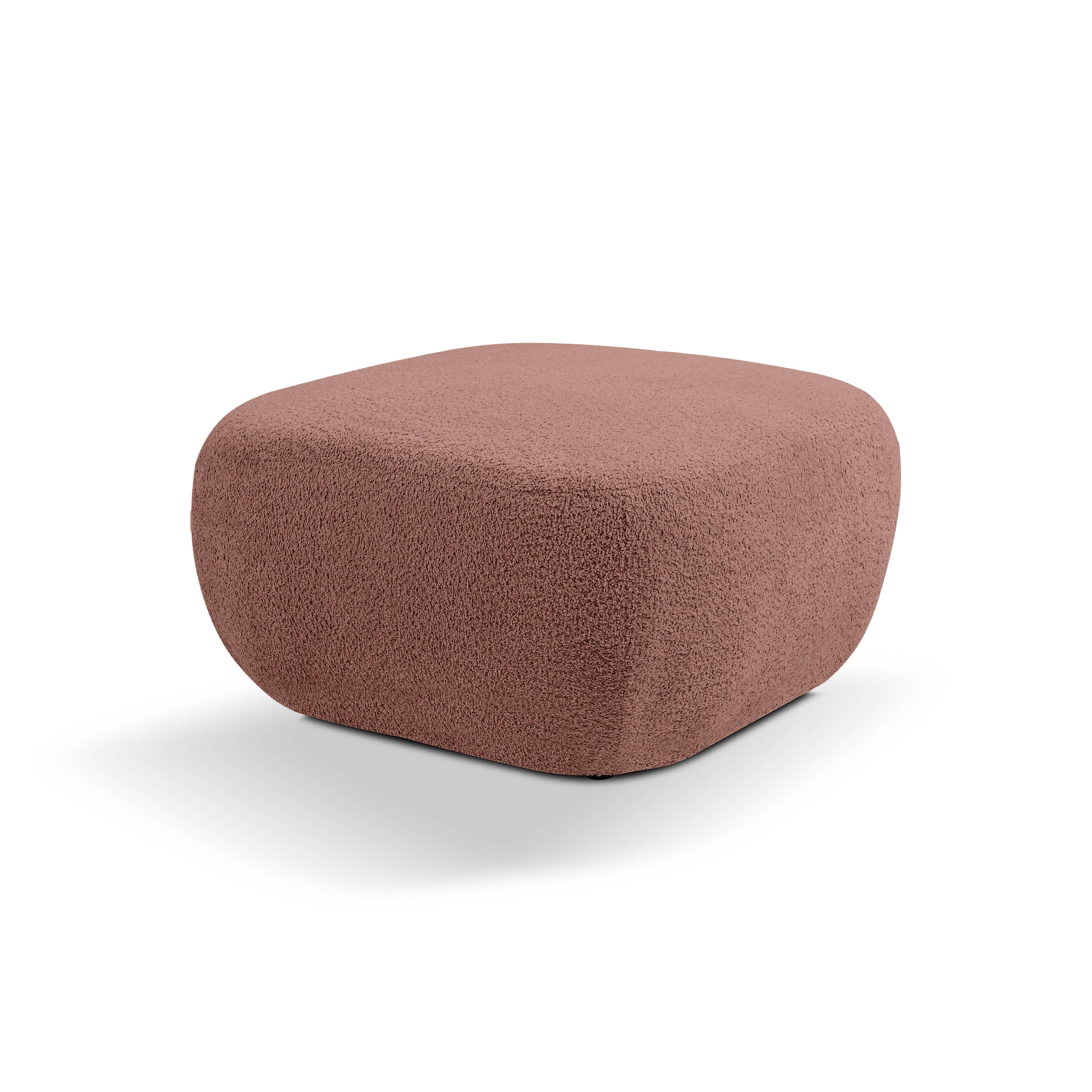 Pufa w stylu organic modern 75×39 cm - zaokrąglona forma, tkanina Abriamo, 14 kolorów | OLEMO Palona Śliwka (ABRIAMO 12)