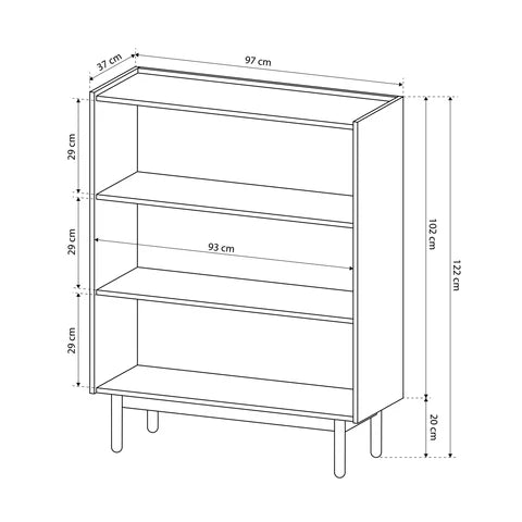 Komoda 97x122 w stylu skandynawskim - dąb riviera złoty, blat marmurowy, fronty bez uchwytów | Anawa