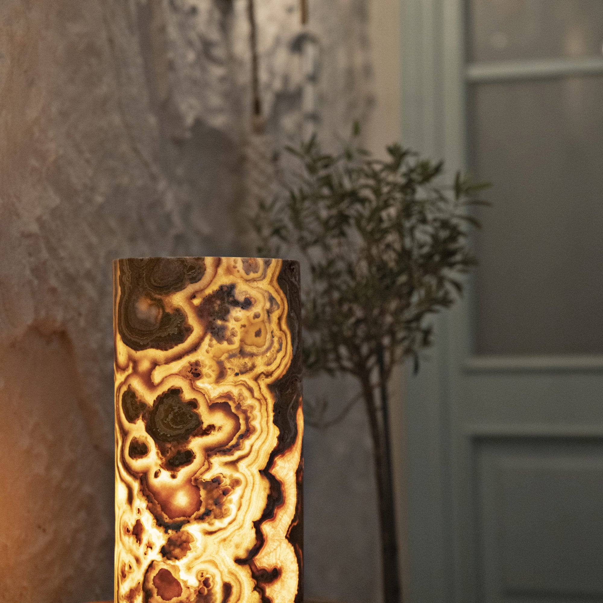 Lampa z naturalnego Onyksu Elora