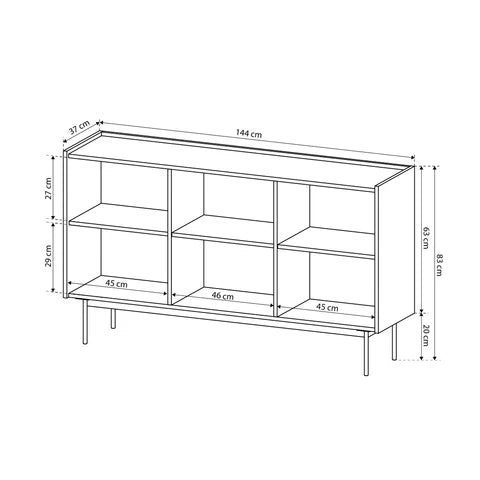 Komoda 144x83 w stylu nowoczesnym - bezuchwytowe fronty, cichy domyk, metalowe nogi | Bema