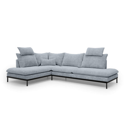 Narożnik Premium 4-osobowy 293×198 cm w stylu eleganckim | Leafy Lewostronna Mglisty Ocean (CREMONA 70)