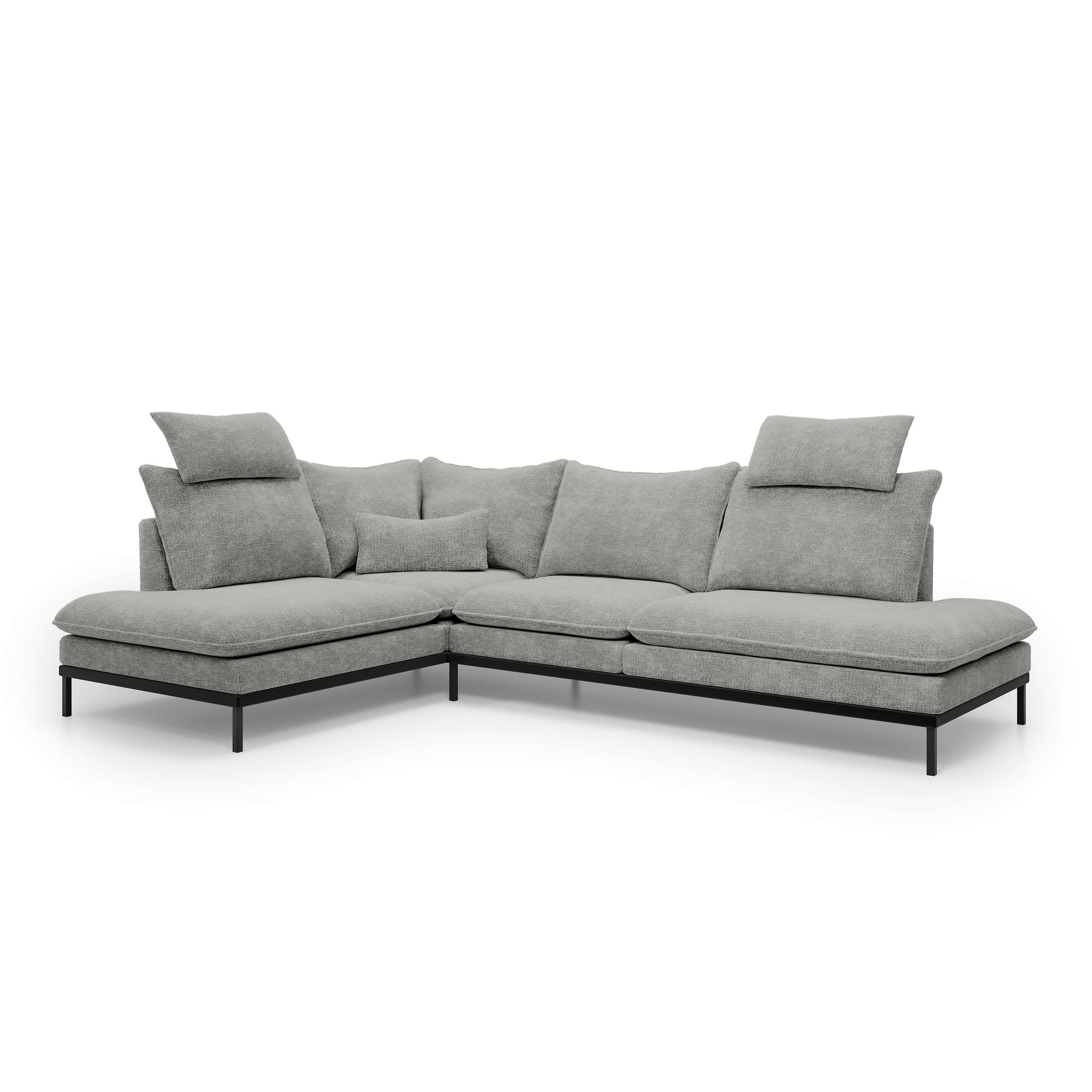 Narożnik Premium 4-osobowy 293×198 cm w stylu eleganckim – Tkanina Cremona, pianka PU, miękkie poduchy | Leafy