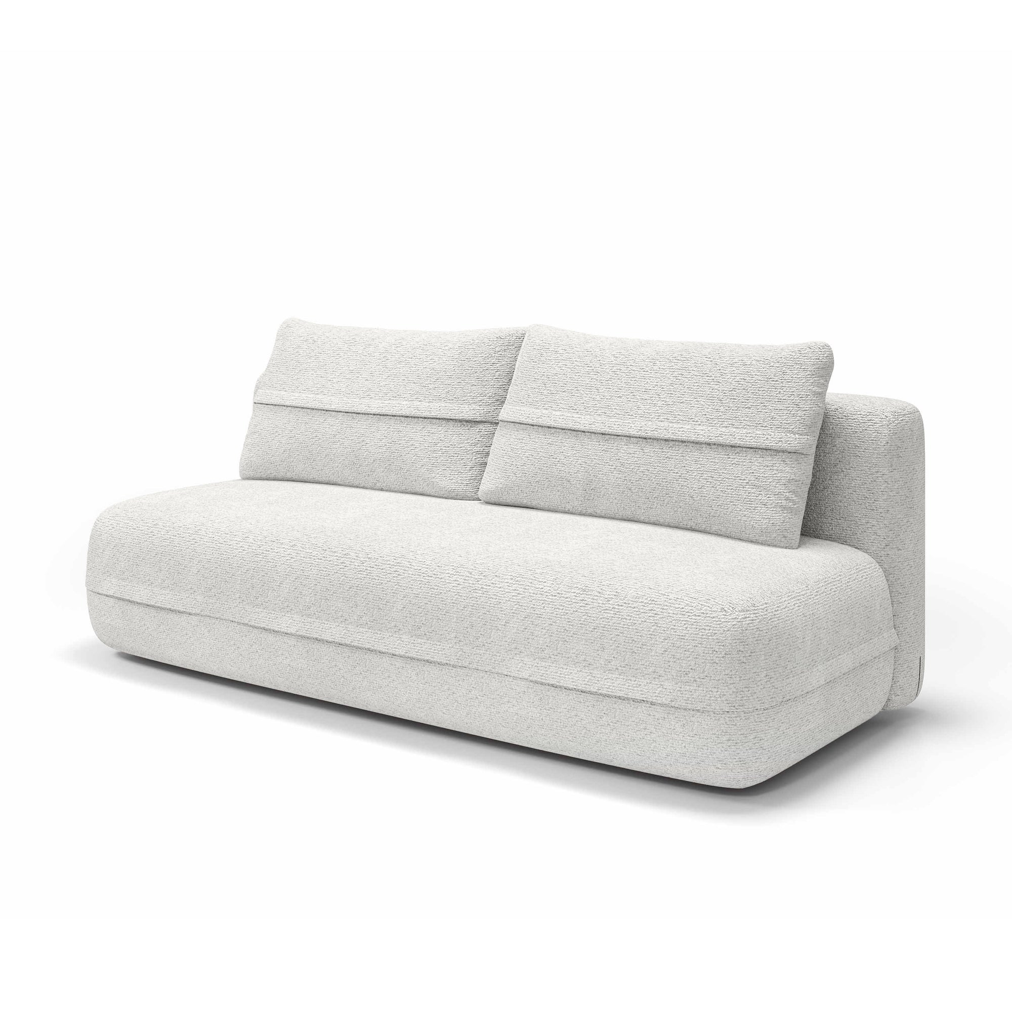 Sofa 2-osobowa z funkcją spania 206 cm w stylu minimalistycznym – z pojemnikiem, sprężyny kieszeniowe, visco | Lento Porcelanowy Mat (CREMONA 01)