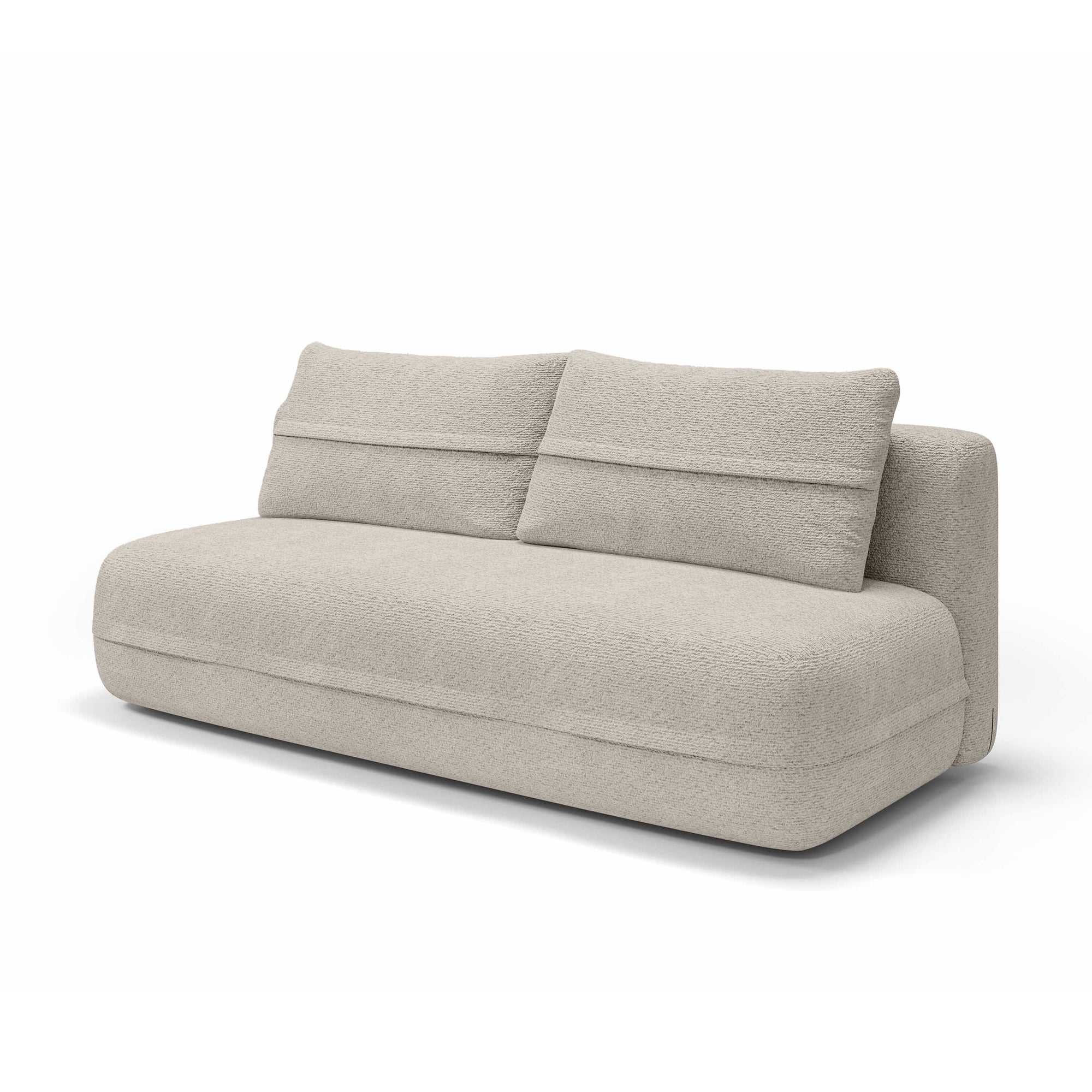 Sofa 2-osobowa z funkcją spania 206 cm w stylu minimalistycznym – z pojemnikiem, sprężyny kieszeniowe, visco | Lento Kremowy Kamień (CREMONA 14)