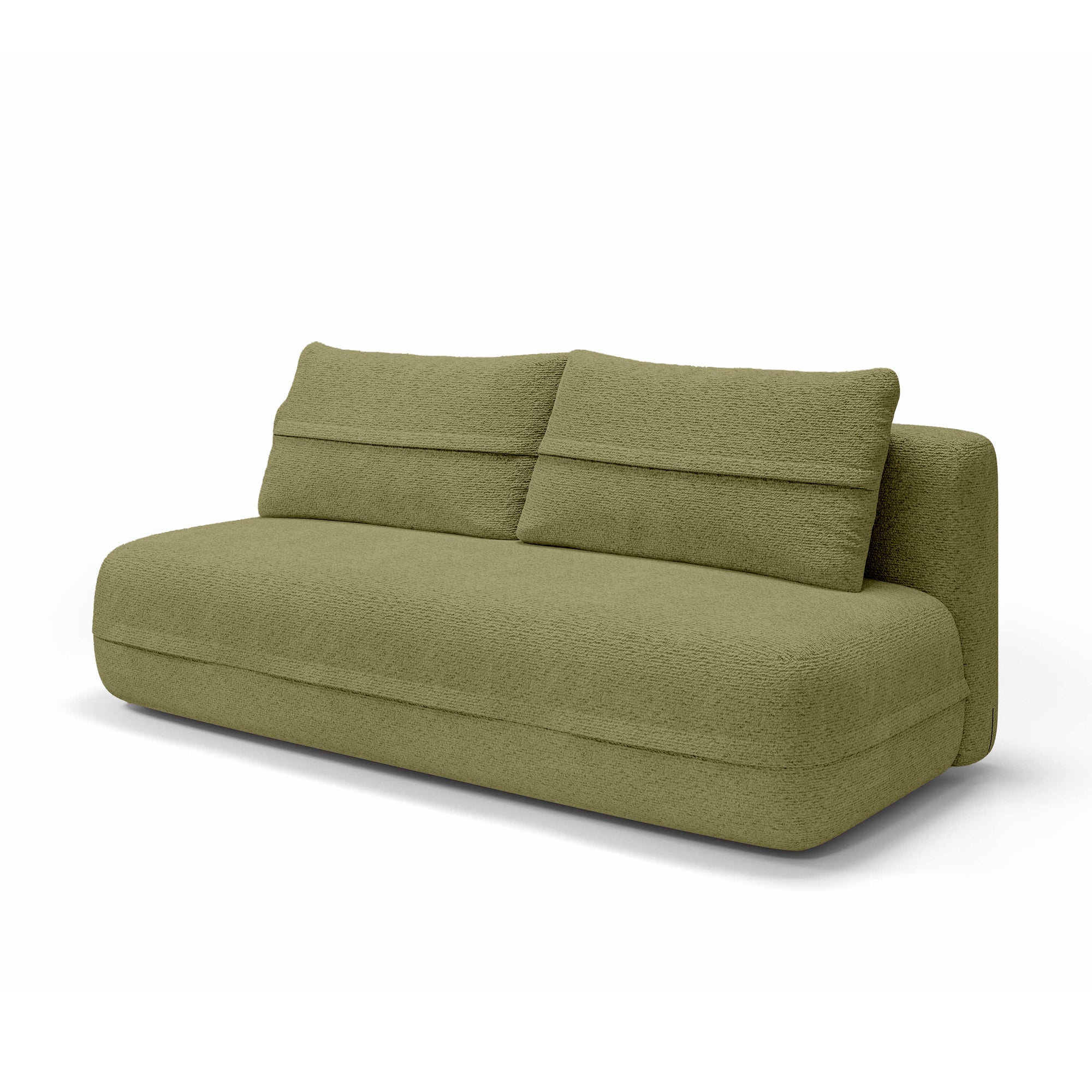 Sofa 2-osobowa z funkcją spania 206 cm w stylu minimalistycznym – z pojemnikiem, sprężyny kieszeniowe, visco | Lento Złote Listowie (CREMONA 38)