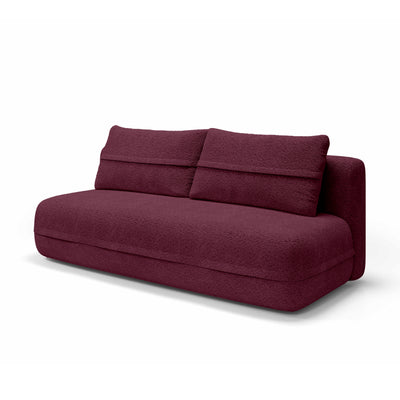 Sofa 2-osobowa z funkcją spania 206 cm w stylu minimalistycznym | Lento Rubinowy Popiół (CREMONA 59)