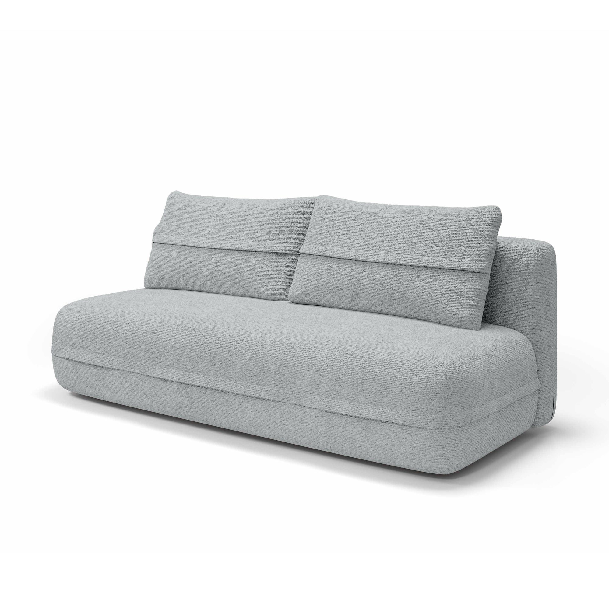 Sofa 2-osobowa z funkcją spania 206 cm w stylu minimalistycznym – z pojemnikiem, sprężyny kieszeniowe, visco | Lento Stalowa Perła (CREMONA 81)
