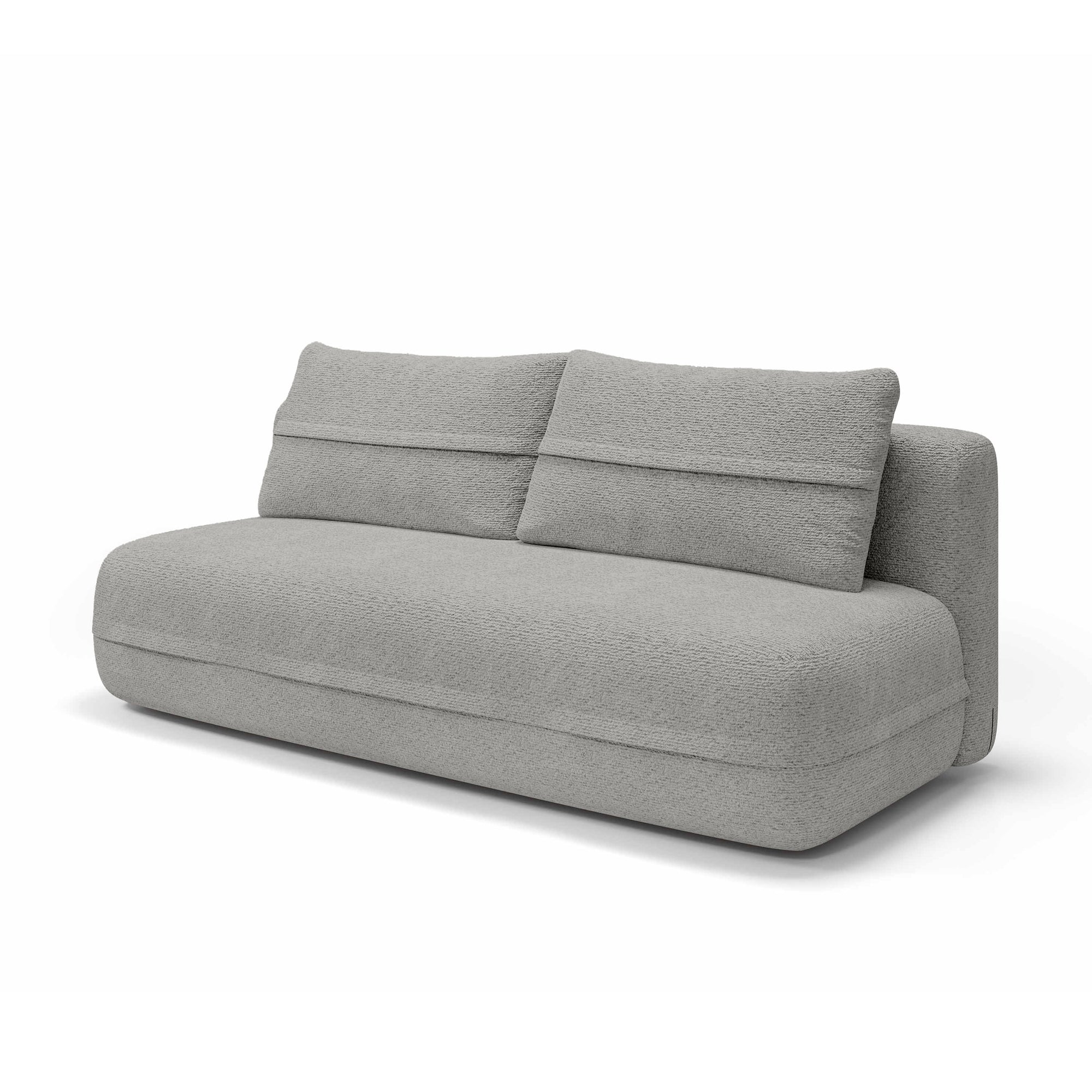 Sofa 2-osobowa z funkcją spania 206 cm w stylu minimalistycznym – z pojemnikiem, sprężyny kieszeniowe, visco | Lento Popielisty Taupe (CREMONA 85)