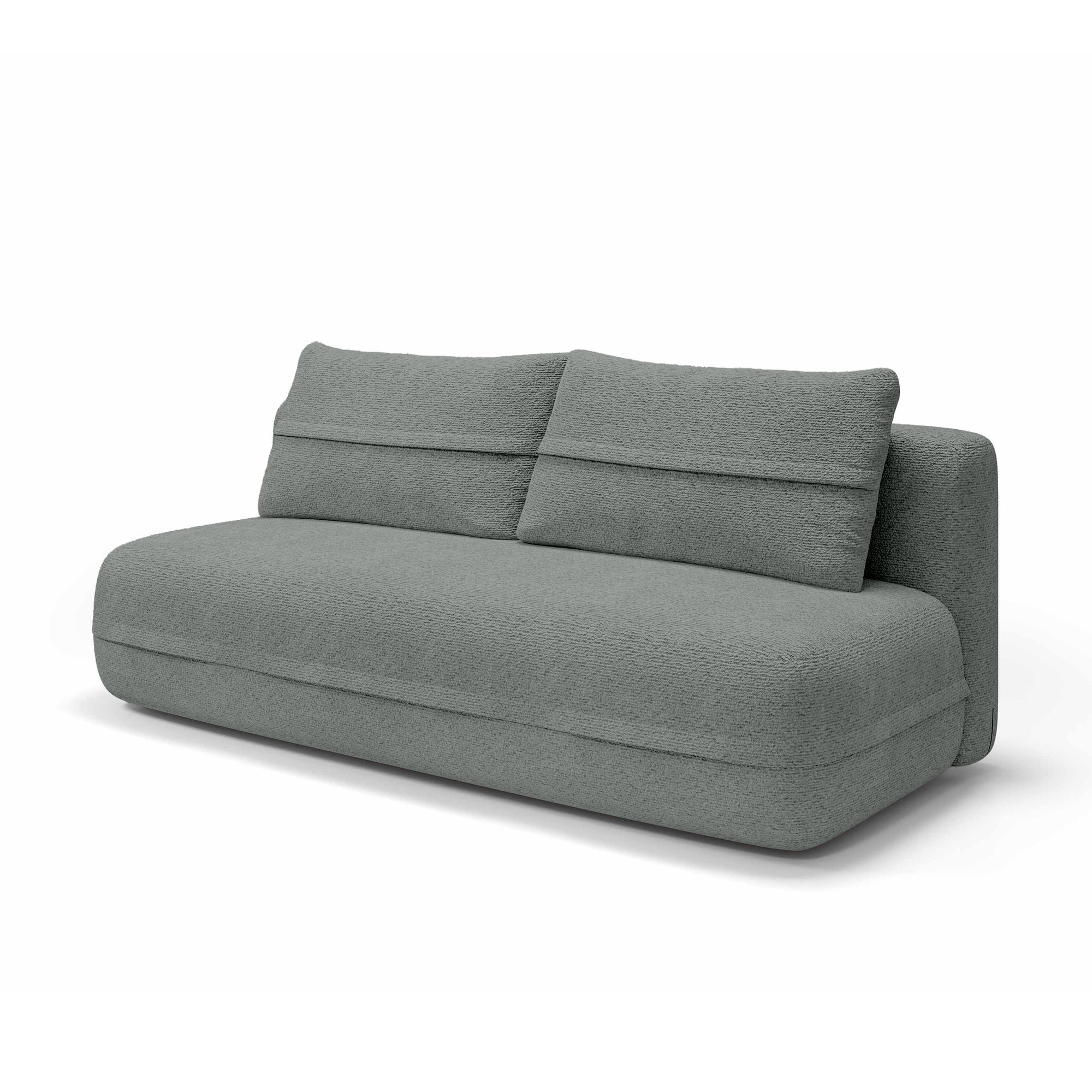 Sofa 2-osobowa z funkcją spania 206 cm w stylu minimalistycznym – z pojemnikiem, sprężyny kieszeniowe, visco | Lento Szarość Dymu (CREMONA 96)