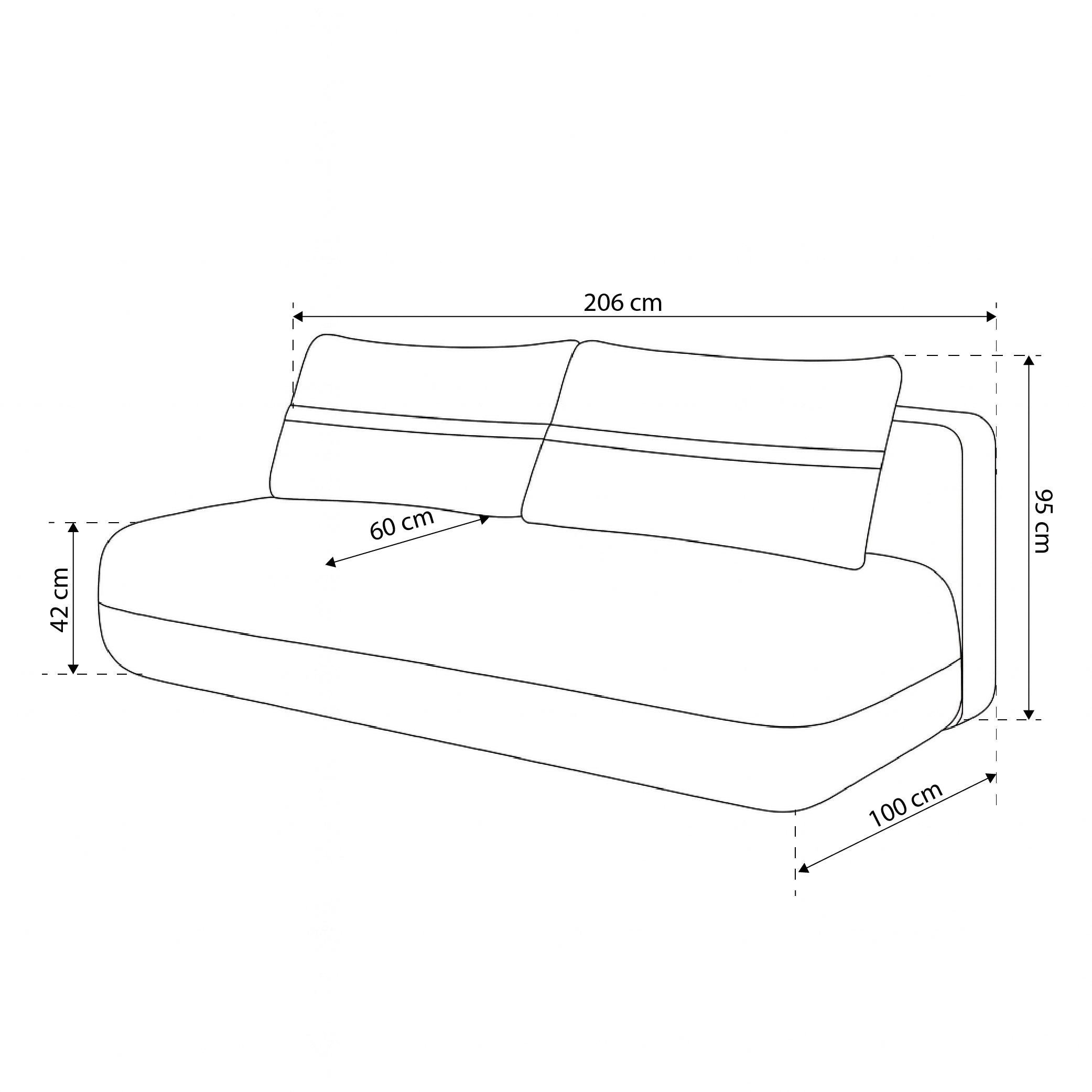 2-Sitzer-Sofa mit Schlaffunktion 206 cm im minimalistischen Stil | Lento