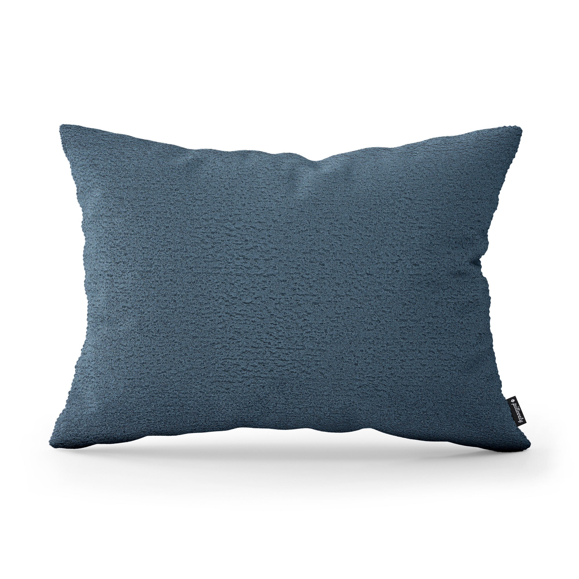 Poduszka dekoracyjna 40×55 cm w stylu hygge i scandi – tkanina Coral 100% PES, przytulna struktura | Baranek Stalowy Lazur (CORAL 10)