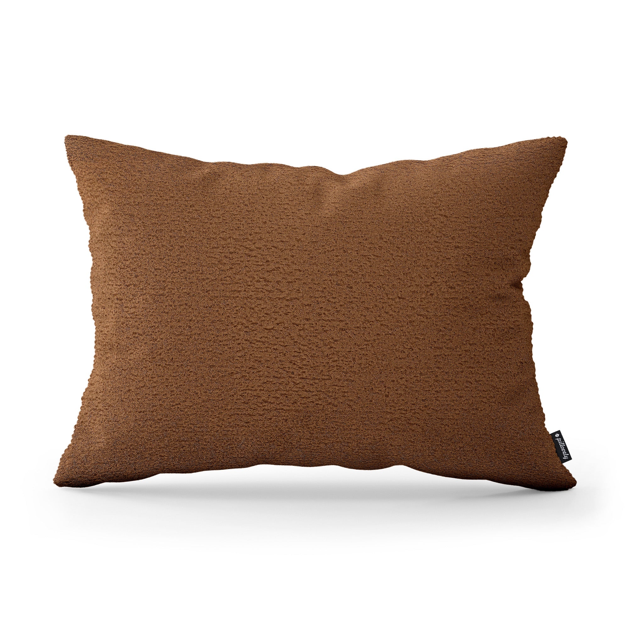 Poduszka dekoracyjna 40×55 cm w stylu hygge i scandi – tkanina Coral 100% PES, przytulna struktura | Baranek Karmelowy Brąz (CORAL 35)