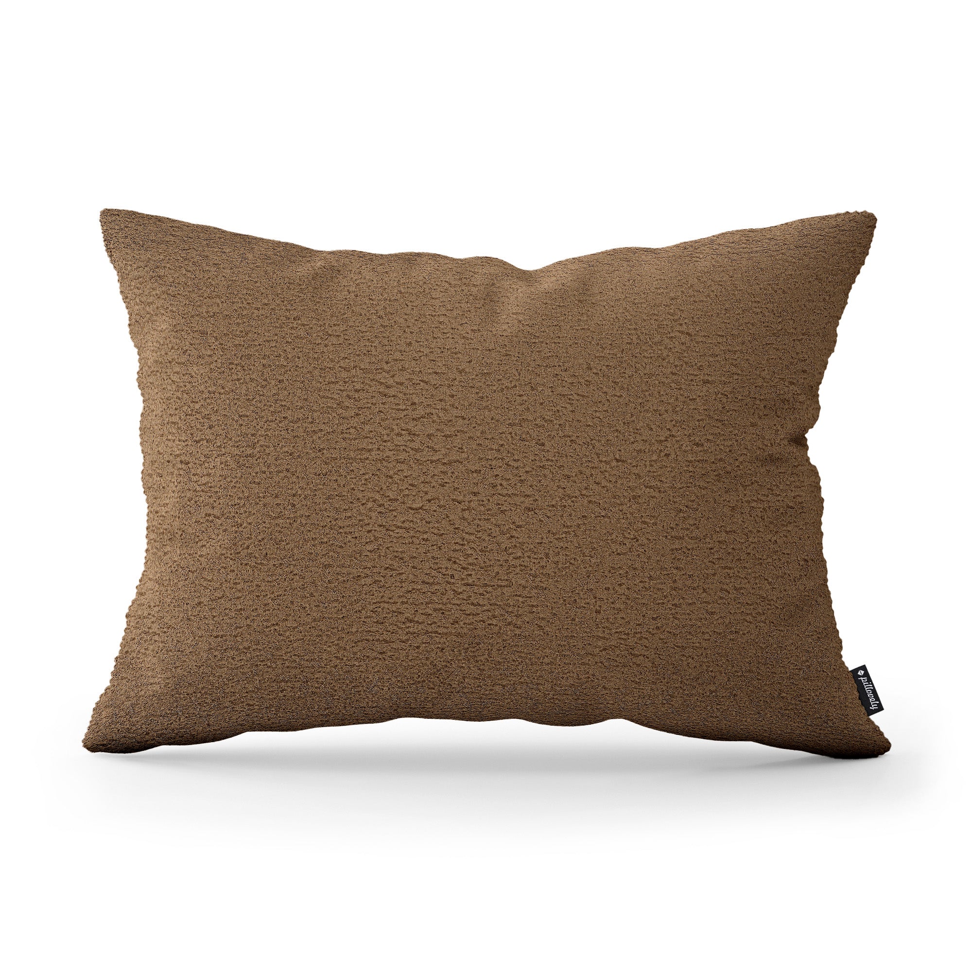 Poduszka dekoracyjna 40×55 cm w stylu hygge i scandi – tkanina Coral 100% PES, przytulna struktura | Baranek Orzechowa Terra (CORAL 40)