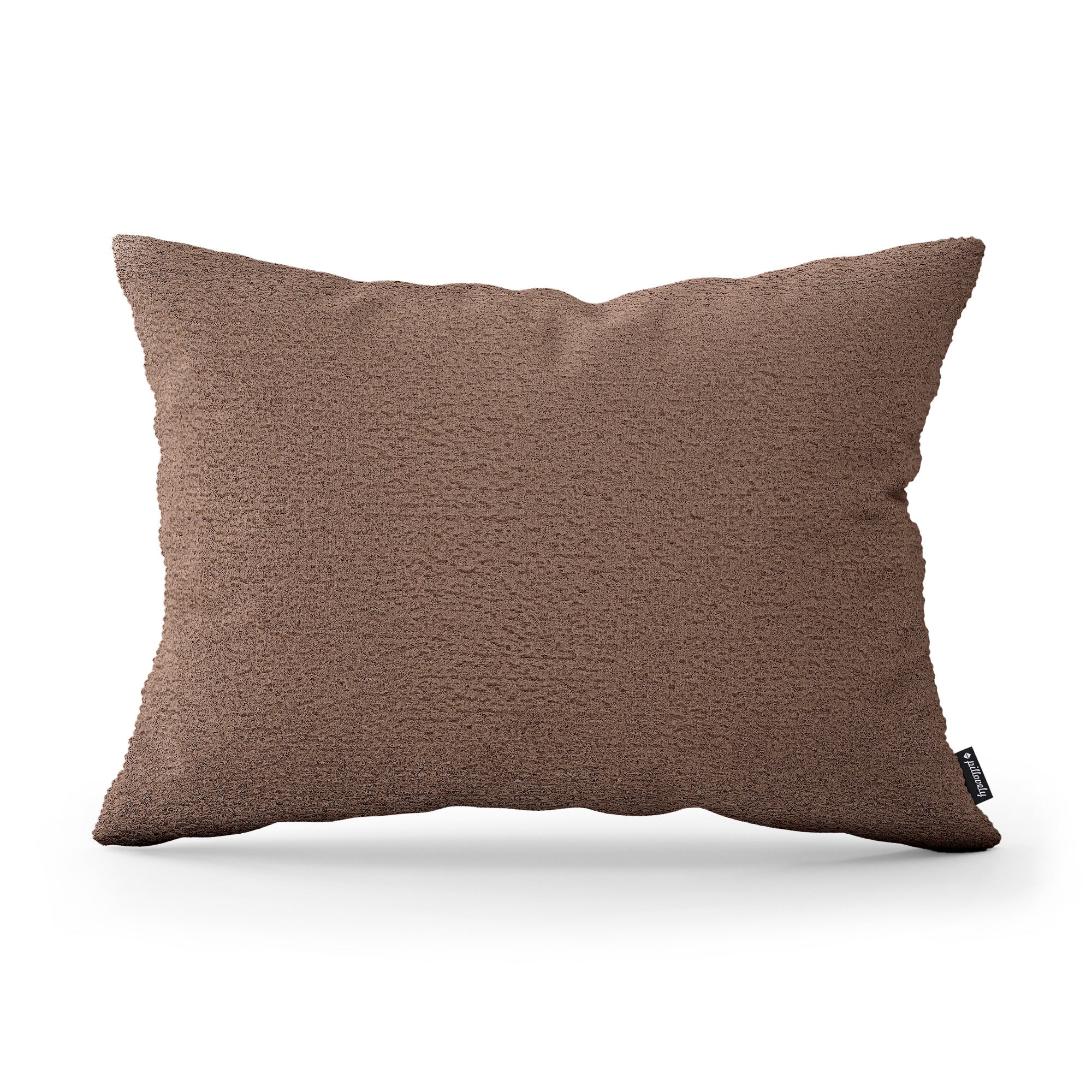 Poduszka dekoracyjna 40×55 cm w stylu hygge i scandi – tkanina Coral 100% PES, przytulna struktura | Baranek Brązowy Mat (CORAL 45)