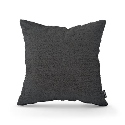 Poduszka dekoracyjna 45×45 cm w stylu scandi i japandi, tkanina Coral | Baranek Grafitowy Cień (CORAL 80)