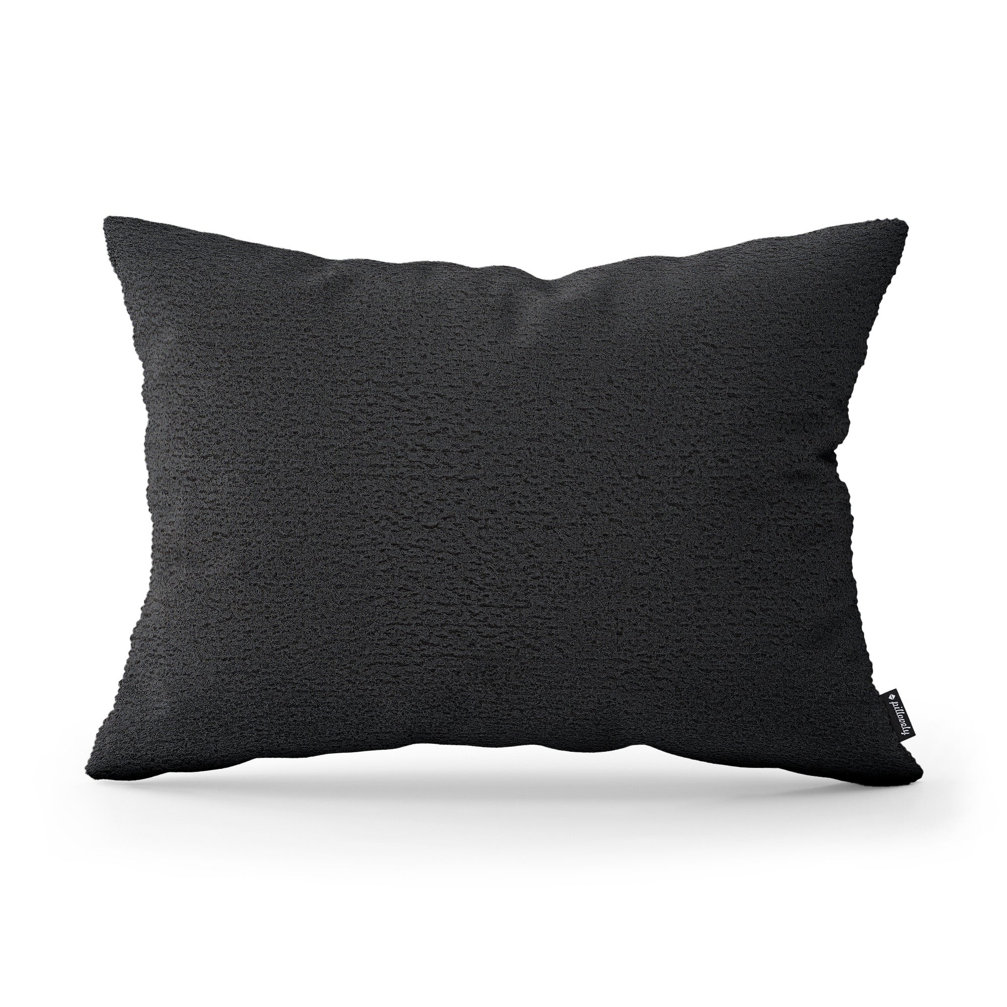 Poduszka dekoracyjna 40×55 cm w stylu hygge i scandi – tkanina Coral 100% PES, przytulna struktura | Baranek Grafitowy Cień (CORAL 80)