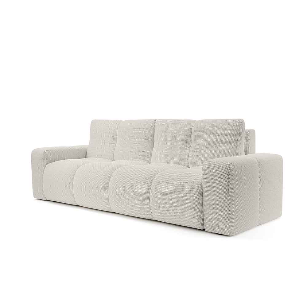 Sofa 3-osobowa z funkcją spania 149x200 z pojemnikiem w stylu nowoczesnym | SOSO Kamienna Szarość (CURIO 02)