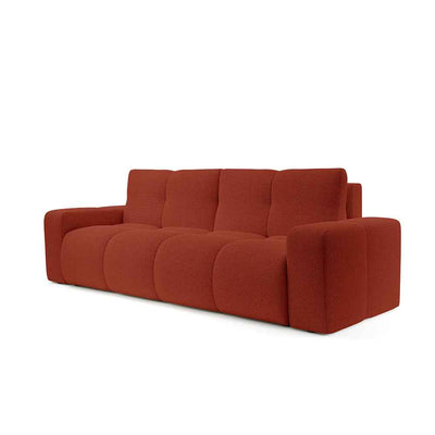 Sofa 3-osobowa z funkcją spania 149x200 z pojemnikiem w stylu nowoczesnym | SOSO Ceglany Płomień (CURIO 55)