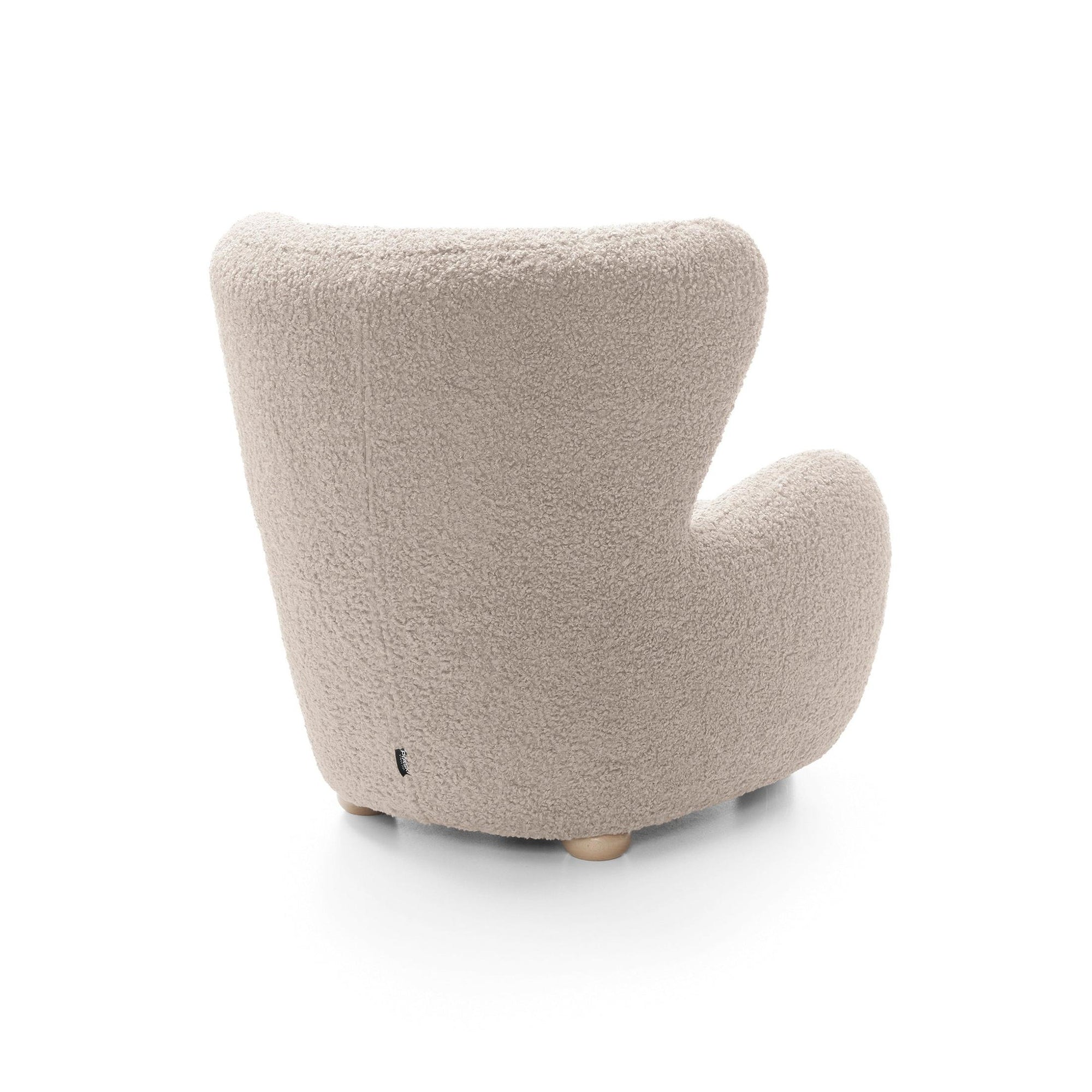 Fotel 88 cm do relaksu w stylu skandynawskim – tkanina ROLF bouclé, drewniane nogi | Tedi