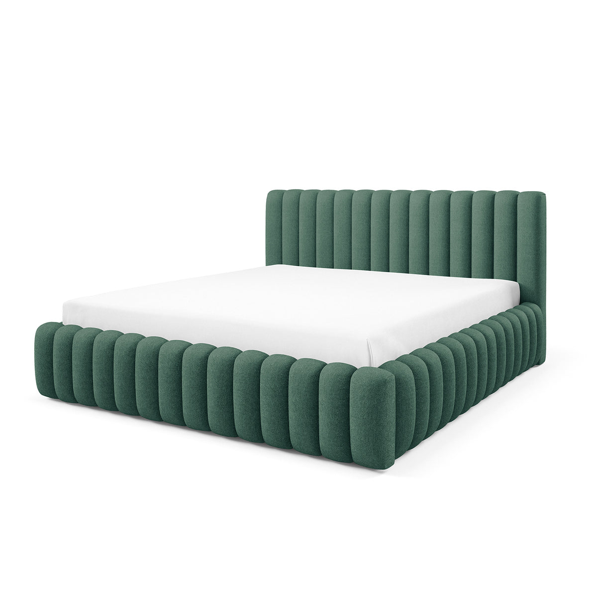 Polsterbett mit Bettkasten im Modern-Soft-Stil, Stoff Doha | Pastel