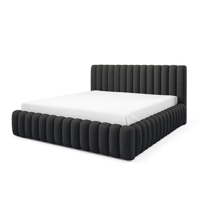 Polsterbett mit Bettkasten im Modern-Soft-Stil, Stoff Doha | Pastel