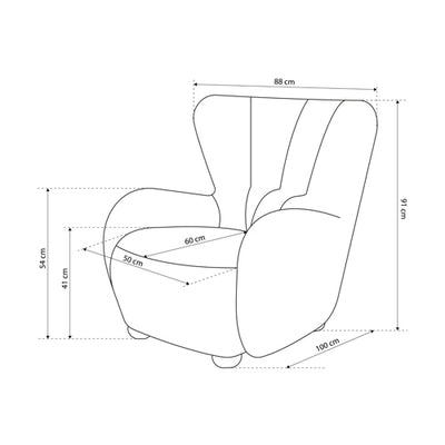 Sessel zum Entspannen 88 cm im skandinavischen Stil | Tedi