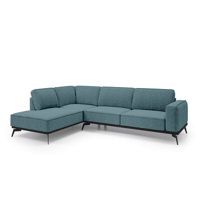Narożnik Premium 293 cm w stylu nowoczesnym | Rosalia Lewostronna Oceaniczna Stal (ARAGON 75)