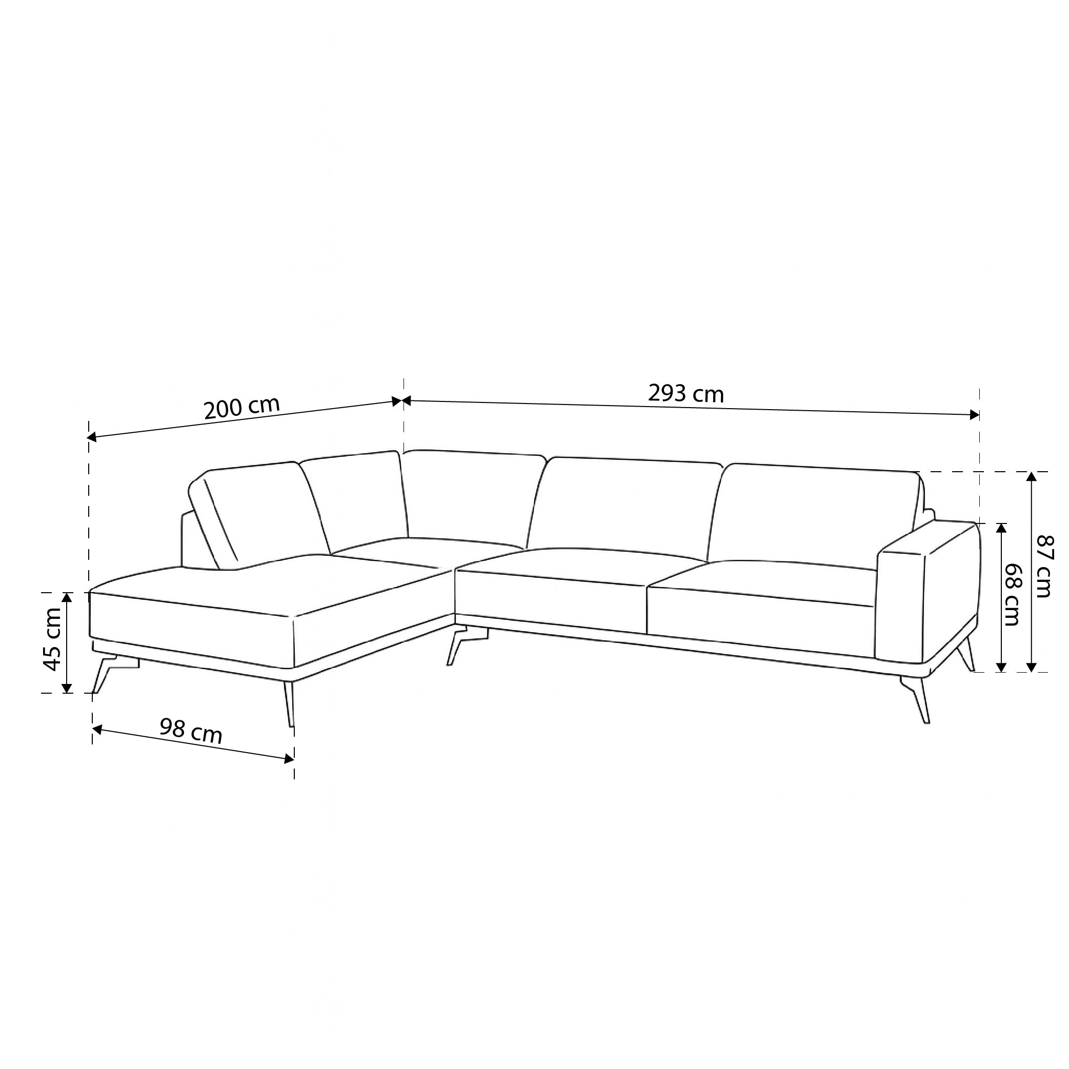 Premium-Ecksofa 293 cm im modernen Stil | Rosalia