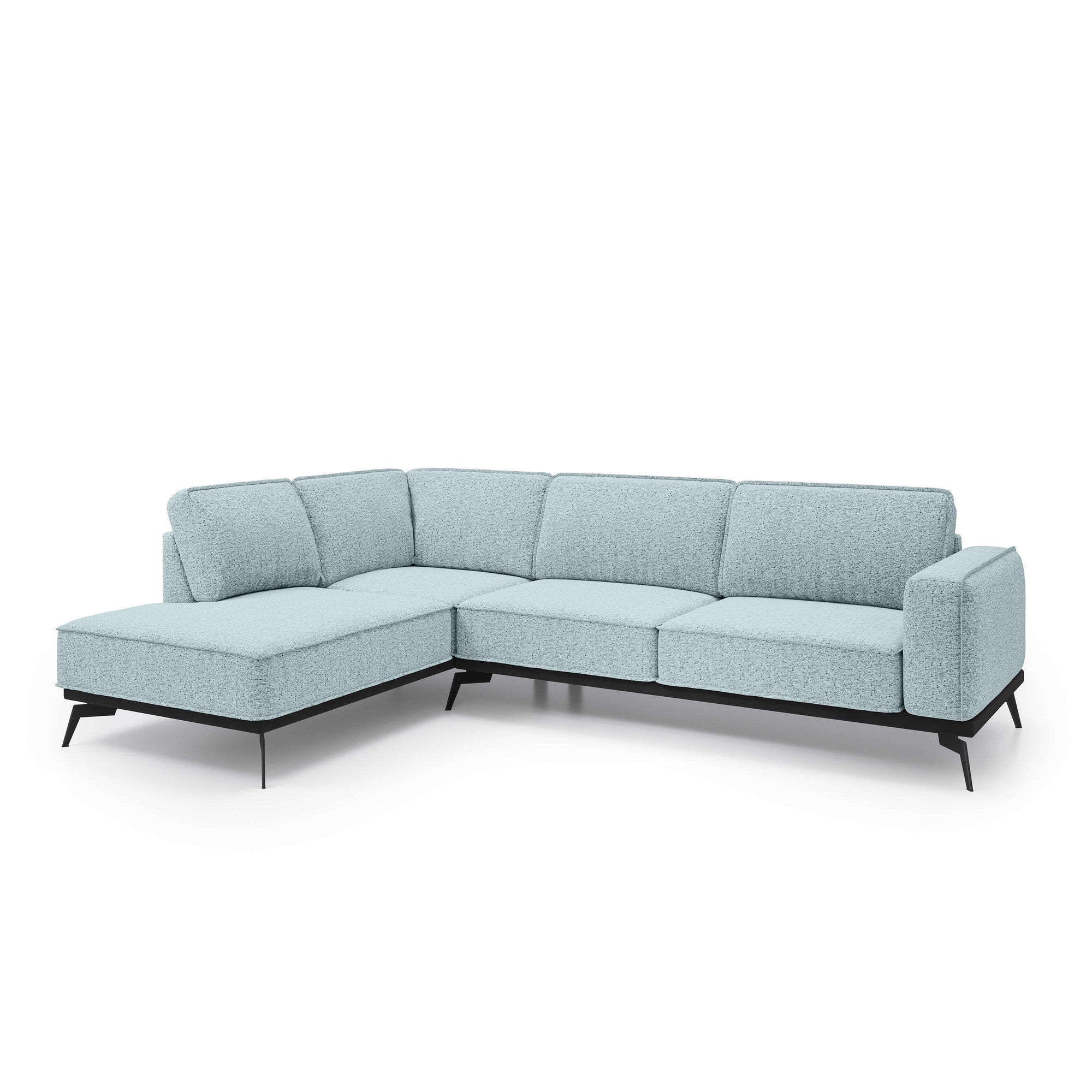Narożnik Premium 293 cm w stylu nowoczesnym – tkanina Aragon, sprężyny faliste, wysokie nóżki | Rosalia
