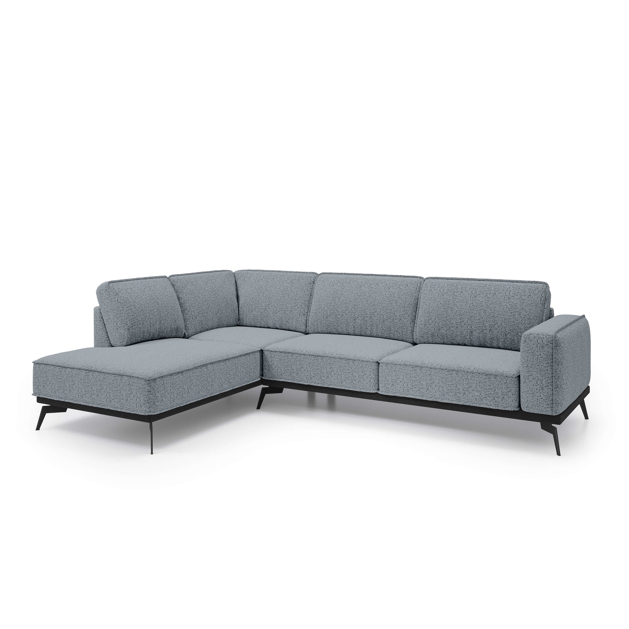 Narożnik Premium 293 cm w stylu nowoczesnym – tkanina Aragon, sprężyny faliste, wysokie nóżki | Rosalia