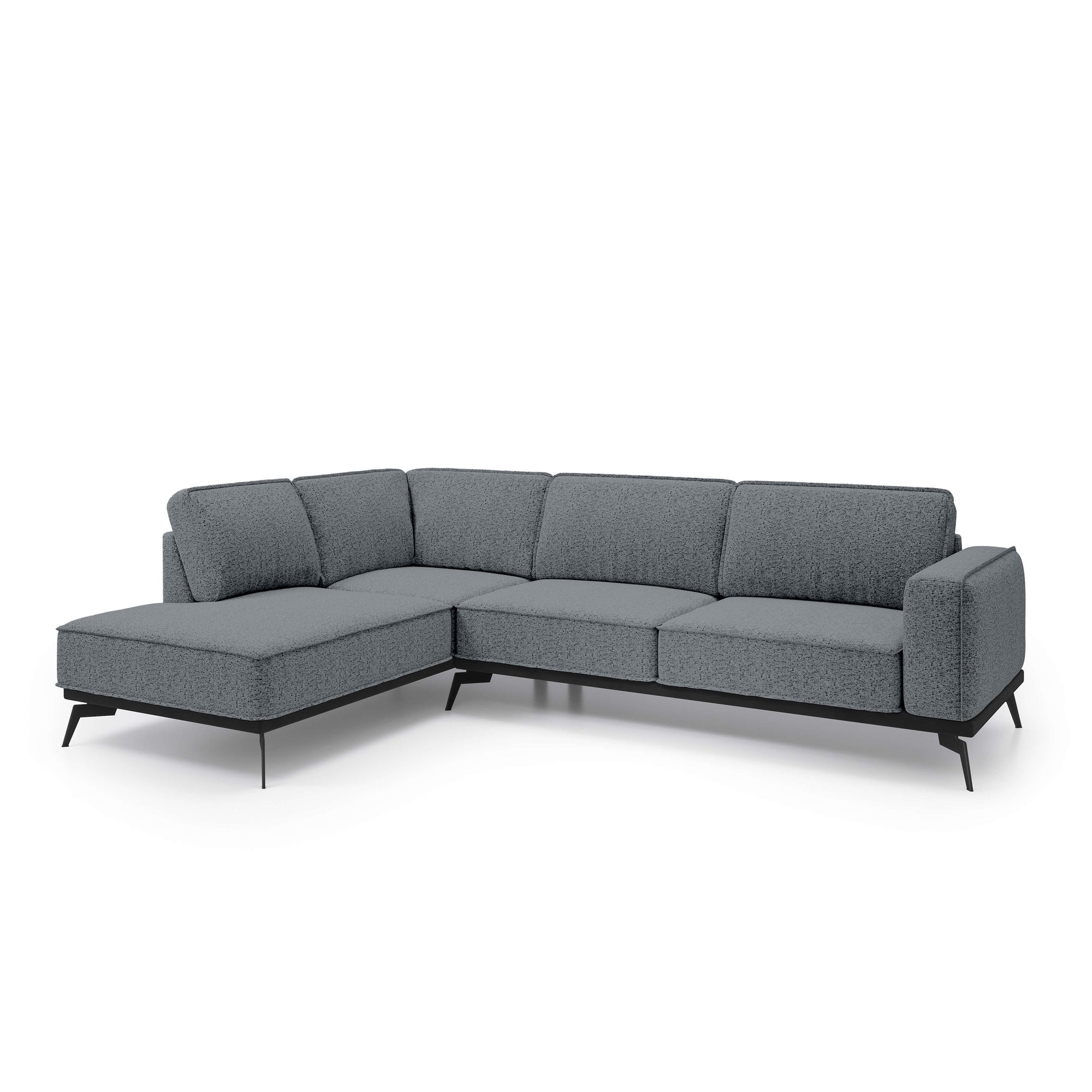 Narożnik Premium 293 cm w stylu nowoczesnym – tkanina Aragon, sprężyny faliste, wysokie nóżki | Rosalia