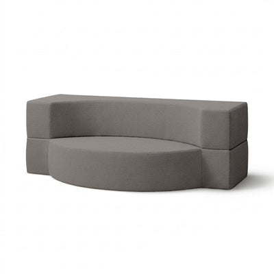 Sofa ogrodowa piankowa 200x100x70 cm w stylu japandi, tkanina outdoorowa Harris | Lunaria Grafitowy Pył (HARRIS 7525)