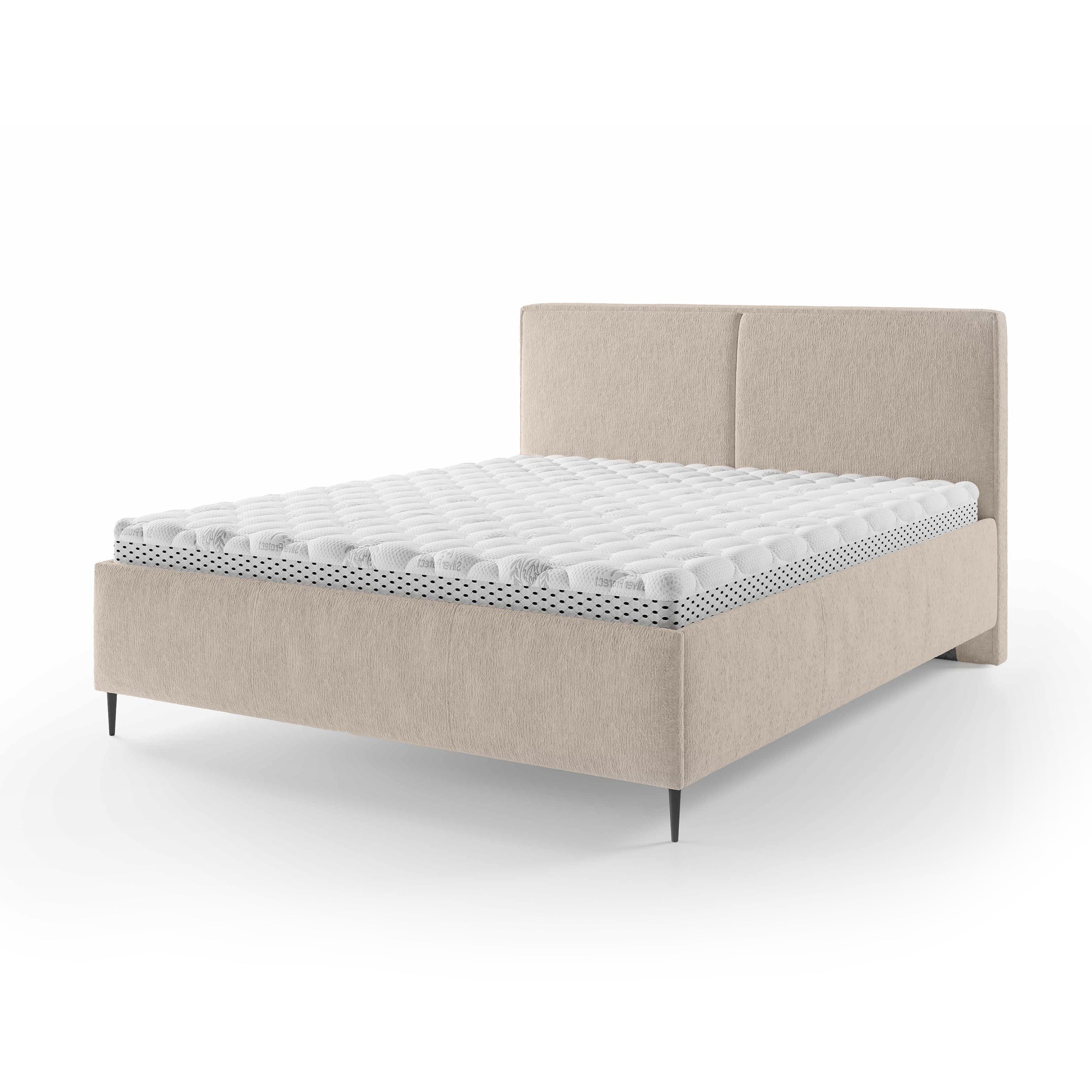 Łóżko Tapicerowane Hatti 180 200 Kremowy Puch