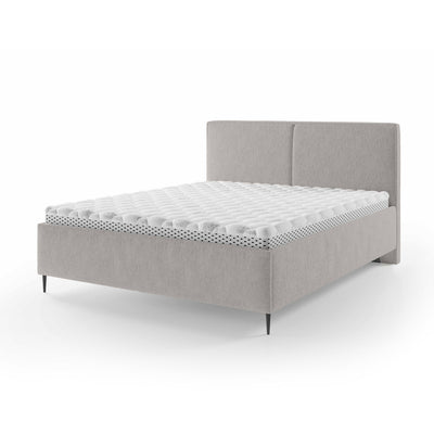 Łóżko tapicerowane z pojemnikiem w stylu minimalistycznym | Hatti 140 200 Popieliste Lustro (PERFECT HARMONY 80)