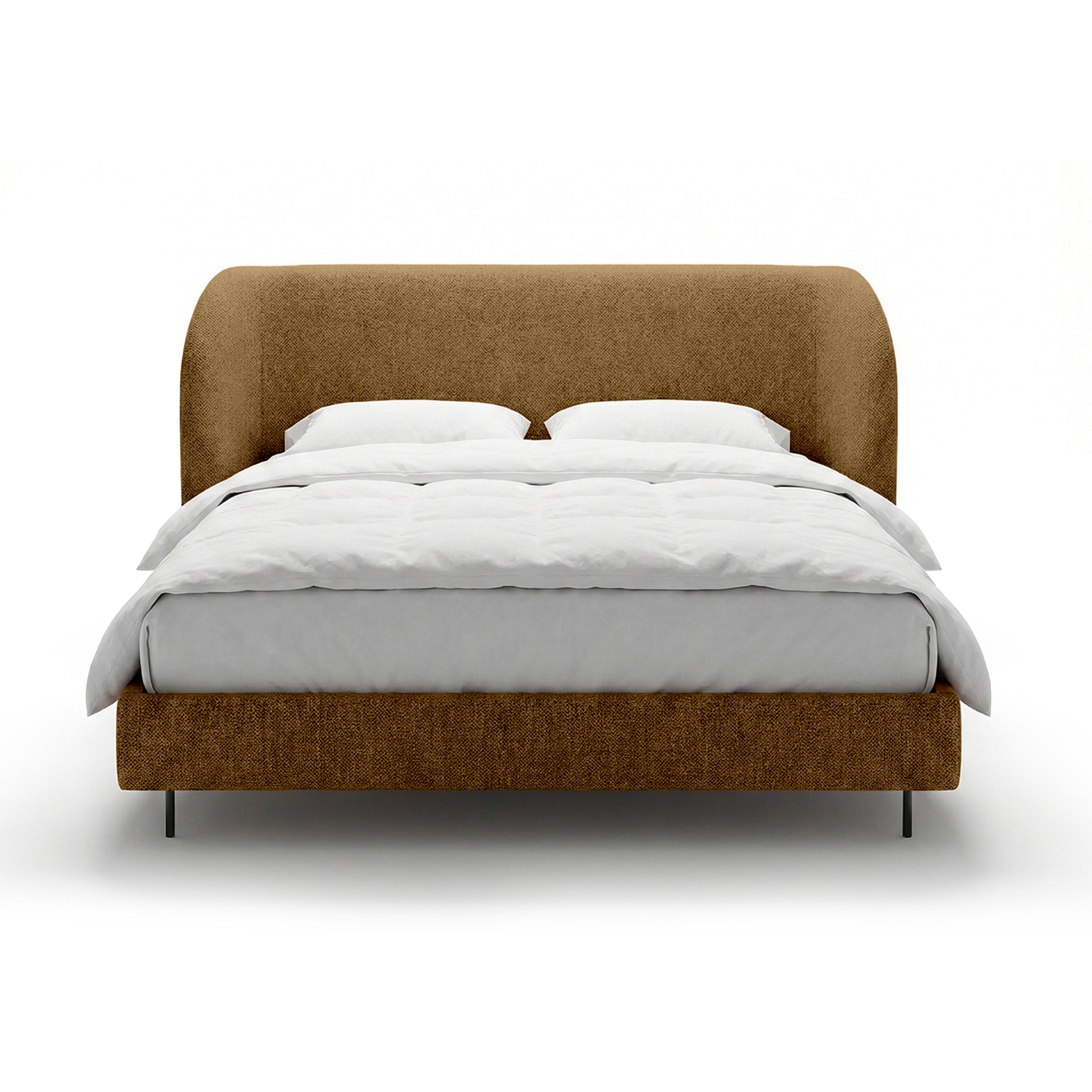 Polsterbett mit glattem Kopfteil im minimalistischen Stil | Dorida