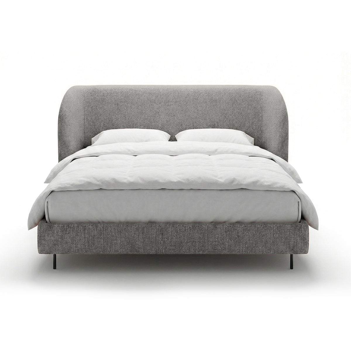 Polsterbett mit glattem Kopfteil im minimalistischen Stil | Dorida