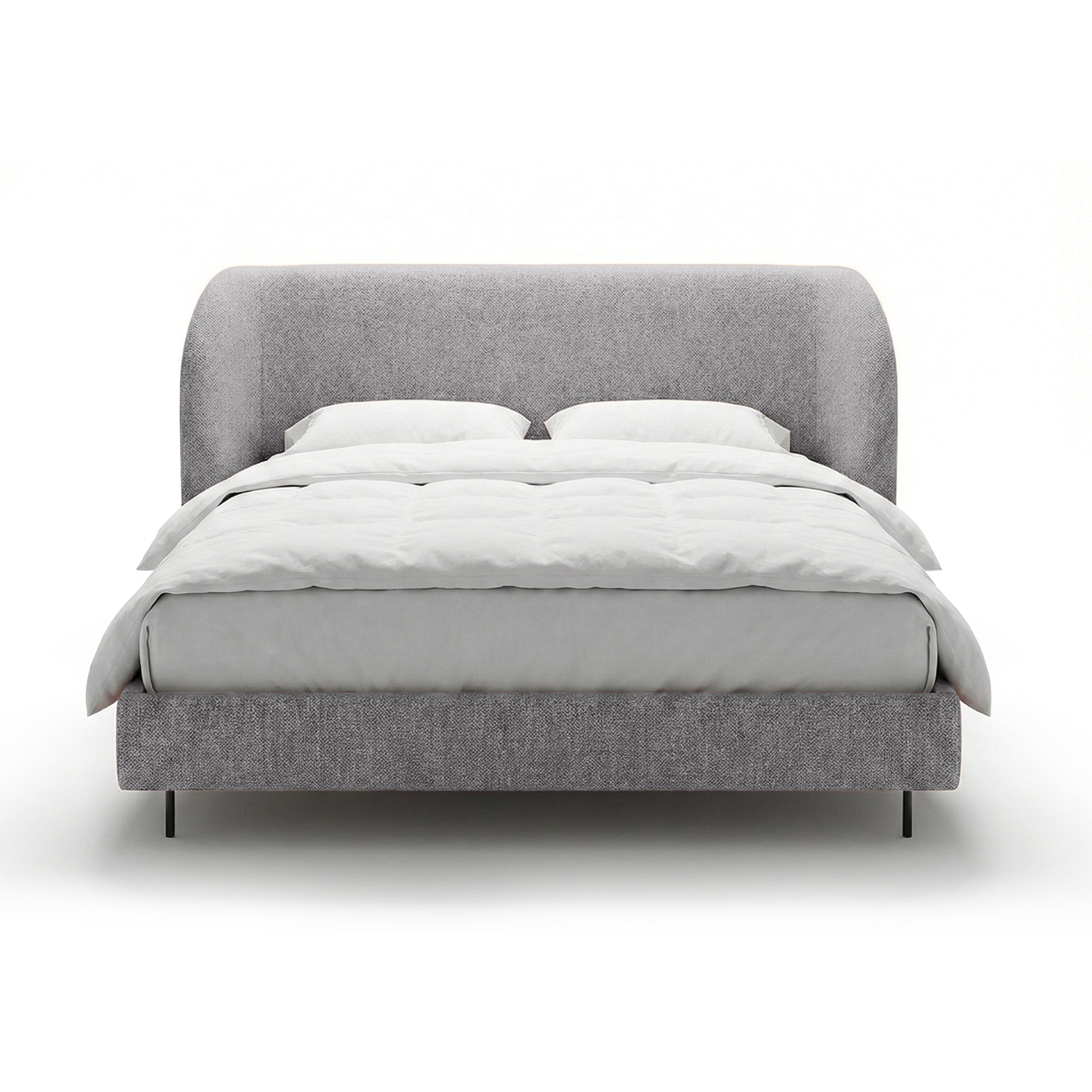 Polsterbett mit glattem Kopfteil im minimalistischen Stil | Dorida