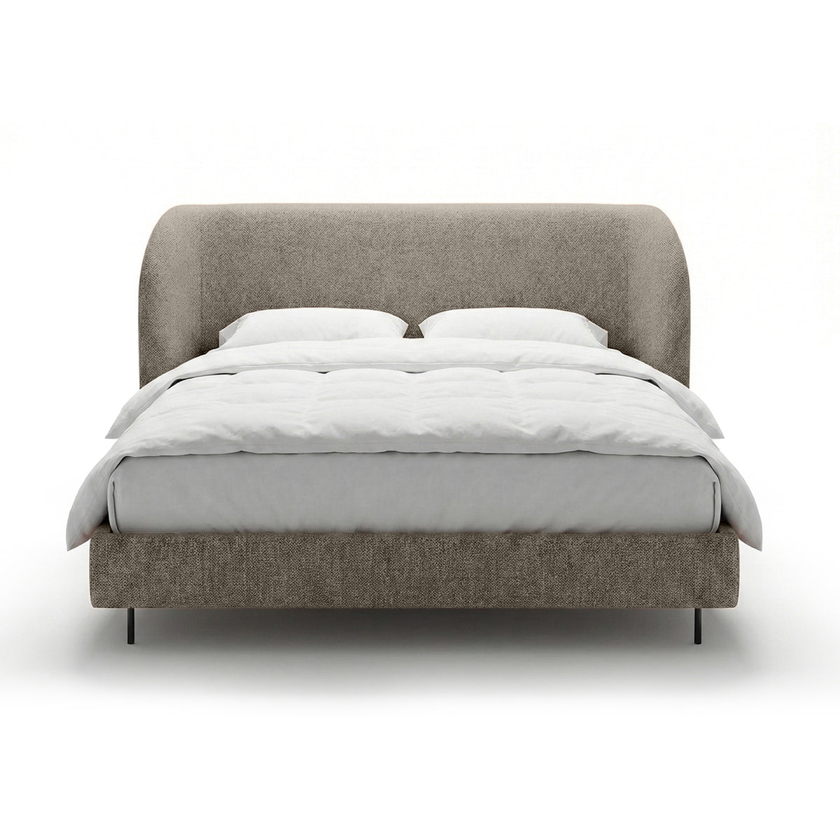 Polsterbett mit glattem Kopfteil im minimalistischen Stil | Dorida